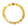 Pulseira de Cristal Dourado Natural para Cabelo, Nova Pulseira de Contas de Cristal Amarelo Estilo Chinês para Homens, Contas que Atraem Riqueza e Mudam a Sorte, Joias Femininas para o Ano de Nascimento