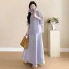 Nuevo Conjunto de Verano para Mujeres Embarazadas 2025: Conjunto de Dos Piezas de Moda de Gama Alta, Color Sólido, Manga Corta, Estilo Coreano