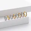 Brincos de Argola Coloridos com Zircônia em Prata de Lei S925 para Mulheres, Pequenos Brincos de Argola Coloridos com Zircônia, Piercings de Cartilagem, Atacado de Fábrica Transfronteiriço