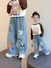 Ropa de Otoño para Niñas Jeans 2026 Nuevo Estilo Niñas Pequeñas Primavera y Otoño Dibujos Animados Suave Ropa Casual Pantalones Rectos para Bebés Niñas