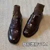 Mocassins femininos retrô, sem cadarço, com aumento interno de 6cm de altura, salto baixo, estilo britânico, bico redondo, sapatos pequenos