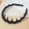 Faixa de Cabelo Pelúcia Dentes Longos Ondulados Outono e Inverno Novo Acessório de Cabelo Fofo Anti-Derrapante Ornamento de Cabelo Tricotado para Mulheres