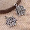 22x 16mm 1.2g aleación de plata antigua accesorios para joyería DIY serie navideña colgante de copo de nieve