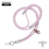 Cordón Original para Teléfono Móvil 6mm Fuerte para Colgar en el Cuello Cruzado Ajustable Exterior Antiperdida Exquisita Cuerda Trenzada de Muñeca Plata