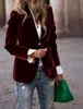 Chaqueta de Traje Elegante de Color Puro, Nueva Moda Otoño e Invierno para Mujer, Transfronteriza Europea y Americana de Amazon 2025