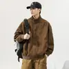 Outono 2024 Nova Jaqueta Jeans Estilo Americano Retro com Gola Masculina Solta plus size Algodão Juventude Workwear Top Tendência