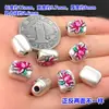 Plata pura s999 Azul Quemado Pegamento Loto Cubo Cuentas separadas Cuerda de Mano Trenzada Pulsera Collar Accesorios Hechos a Mano diy