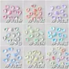 Acessórios para Nail Art Sabor Mocha Proteico com Cristais de Açúcar em Formato de Coração, Flocos de Neve, Gotas d'Água, Strass com Base Pontiaguda, Embellishments de Cristal para Unhas