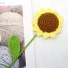 Flores Artificiais Acabadas, Flores Feitas à Mão, Tricô de Lã DIY, Buquês de Crochê Caseiros, Flores Acabadas de Lã Margarida Pequena