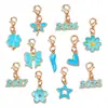 Accesorios de joyería de aleación multicolor y multiestilo, dijes colgantes de esmalte dorado KC, colgantes de flor, corazón, pentagrama y chile