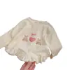 Camiseta de Manga Larga para Niña 2026 Nuevo Estilo Primavera y Otoño para Niños, Bebé Encaje Elegante Versátil Camiseta Básica con Cuello Redondo