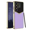 Para Samsung S25Ultra Funda para Teléfono con Patrón de Fibra de Carbono S25 Funda Protectora de Cuero Jazz S25p Funda Ultradelgada Resistente a Caídas