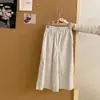 Conjunto de Tres Piezas para Niñas de Verano Nuevo Estilo Coreano Color Sólido Manga Corta Moda Cuadros Tirantes Vestido Pantalones Largos Casual Versátil Tendencia