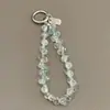 Lanyard de lujo de alta gama para teléfono móvil, corto, cadena de cristal de gota de agua, hecho a mano con cuentas, cadena de muñeca, colgante portátil anti-pérdida
