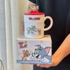 Taza de Tom y Jerry Cerámica Taza de Agua para Niños Taza para Beber de Pareja para el Hogar Regalo de Cumpleaños Taza de Café Linda