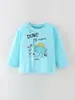 Ropa infantil transfronteriza: Colección de otoño, camiseta de manga larga, casual y a la moda, con estampado de dinosaurio de dibujos animados, cuello redondo, para niños pequeños