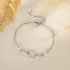 Pulsera de trébol de cuatro hojas con perlas, exquisita y de lujo ligero, súper dulce, femenina, pulsera con forma de flor de corazón de helado recubierta de esmalte, mismo estilo que para mejores amigas