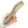 Peine de Cuerno para Terapia y Masaje Capilar, Peine para Hombres con Cabello Rizado, Peine Meridian con Dientes Anchos, Peine de Peluquería, Peine de Cuidado Capilar con Dientes Finos