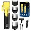 Set de cortapelos eléctrico transfronterizo, recortador de pelo recargable con pantalla digital, cortapelos eléctrico, tijeras para el pelo de metal grabadas