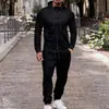 2026 Amazon Nuevo Otoño Sudadera Casual Deportiva para Hombre Cardigan de Color Sólido Conjunto de Tops
