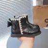 Botas Martin Estilo Coreano para Niñas con Lazo de Mariposa 2026 Nuevas Otoño/Invierno para Niños Cremallera Lateral Forro de Felpa Estilo Princesa Botines Cortos