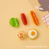 Ornatos de brinquedo de comida simulada Dim sum estilo Hong Kong, pães, churros, vegetais, pingentes de chaveiro de loja de café da manhã Componentes de acessórios DIY