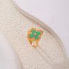Anillo de Resina con Elemento de Trébol de Cuatro Hojas Ajustable Cdd Gold Joyería de Venta Caliente Fábrica Fuente