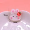 Acessórios de Resina de Coelho Morango Transparentes DIY Cola de Chantilly Presilhas de Cabelo Caseiras, Presilhas de Garra, Pingentes para Sapatos, Adesivos para Capa de Celular