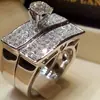 Anillo de compromiso con diamantes simulados de ocho corazones y ocho flechas de moda europea y americana para mujer, súper ventas, nuevo, r6432
