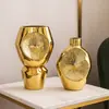 Adorno de artesanía en cerámica con baño de oro y plata, estilo moderno de lujo ligero, para la decoración del vestíbulo y la entrada del hotel
