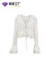 Camisa de Gasa Estilo Resort Transfronterizo con Volantes y Mangas de Campana, Suministro Directo de Fábrica, Top Floral Estilo Corte Vintage Hecho a Medida