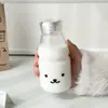 Venda Direta de Fábrica Garrafa de Leite de Vidro Desenho Animado Fofo Portátil Copo de Leite Resistente a Altas Temperaturas Copo para Leite de Soja Copo de Café da Manhã para Estudante