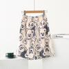 Calça de Pijama Masculina de Verão Algodão Seda Sintética Roupa Externa Shorts Finos Largos Calça de Praia de Cinco Pontos do Pai Casual Casa