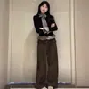 Camisa Base de Manga Larga a Cuadros con Parches y Encaje para Mujer, Elegante Ajuste Delgado para Usar en Capas