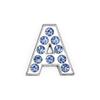 Letras de diamante azul claro de 8 mm aleación letras de pedrería correa DIY con cuentas collar para mascotas tobillera accesorios de joyería