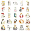 50 Folhas Meng Pet Gatinho Pintado à Mão Desenho Animado Brincalhão Capa de Celular Animal Gato Decoração Computador Diário de Mão Papelaria