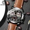 Reloj de Negocios Multifuncional Nuevo Transfronterizo para Hombres, Reloj de Cuarzo de Cuero, Reloj Impermeable No Mecánico de Moda para Estudiantes