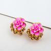 Pendientes de cristal de moda coreana Jin Yan, pendientes de camelia, peonía rosa, pendientes, productos al por mayor de Yiwu