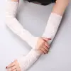 Guantes de Protección Solar de Verano al por Mayor para Fabricantes Mangas de Encaje Helado Mangas para Brazos de Conducción Mangas Falsas Largas Puños Decorativos