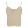 Camisola de Renda Espinha de Peixe com Bojo para Mulheres, Corte Justo, Costas Bonitas, Adequada para Usar em Camadas ou Sozinha