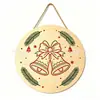 Nuevos suministros para celebración navideña transfronteriza, colgantes navideños de madera creativos, adornos redondos para muebles, decoraciones navideñas en stock