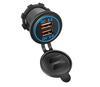 Cargador de Coche y Motocicleta Modificado Qc3.0 Carga Rápida con Tapa Antipolvo Cargador de Coche de Doble Salida Doble USB Carga Rápida con Abertura