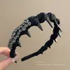 Diadema Negra Ondulada con Dientes para Lavarse la Cara, Diseño Alto en la Parte Superior de la Cabeza, Pasador para el Cabello de Mujer, Nuevo Estilo 2026, Inspirado en Chanel, de Alta Gama y Elegante