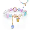 Pulsera de Cuentas de Vidrio Más Vendida Transfronteriza Taobao Fruta Unicornio Dibujos Animados Colgante de Aleación con Goteo de Aceite Regalo para Niños Femenino