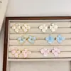 Diseño de Nicho Estilo Medieval Elegantes Pendientes de Flores Coloridas Puros Pendientes para Mujer Nuevos Versátiles Pendientes de Lujo Accesible