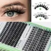 Conjunto Popular Transfronteiriço de Extensão de Cílios Postiços de Grande Capacidade DIY Cabelo de Cluster Único Auto-Enxertável Segmentado Curvatura D Natural Espesso