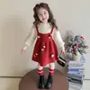 Vestidos para niñas para otoño e invierno 2026, nuevos y elegantes atuendos de Año Nuevo para niños, vestido para el primer cumpleaños del bebé, vestido de princesa de punto