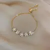 Pulsera Moda Pétalo de Zircón para Mujer Pulsera de Celebridad en Línea Novia Estudiante Estilo Coreano Simple Moda ins Diseño Personalidad