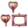 Nuevo Marco de Fotos de Cumpleaños Oro Rosa Estilo Ins de Celebridad de Internet Globo Corazón de 10 Pulgadas Decoración para Fiesta de Cumpleaños Bandera Globo