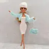 Ropa para Muñeca de 30 cm Moda de Simulación Set Barbie Falda Corta Abrigo de Felpa Sombrero para Disfraz Bolsa Accesorios de Invierno